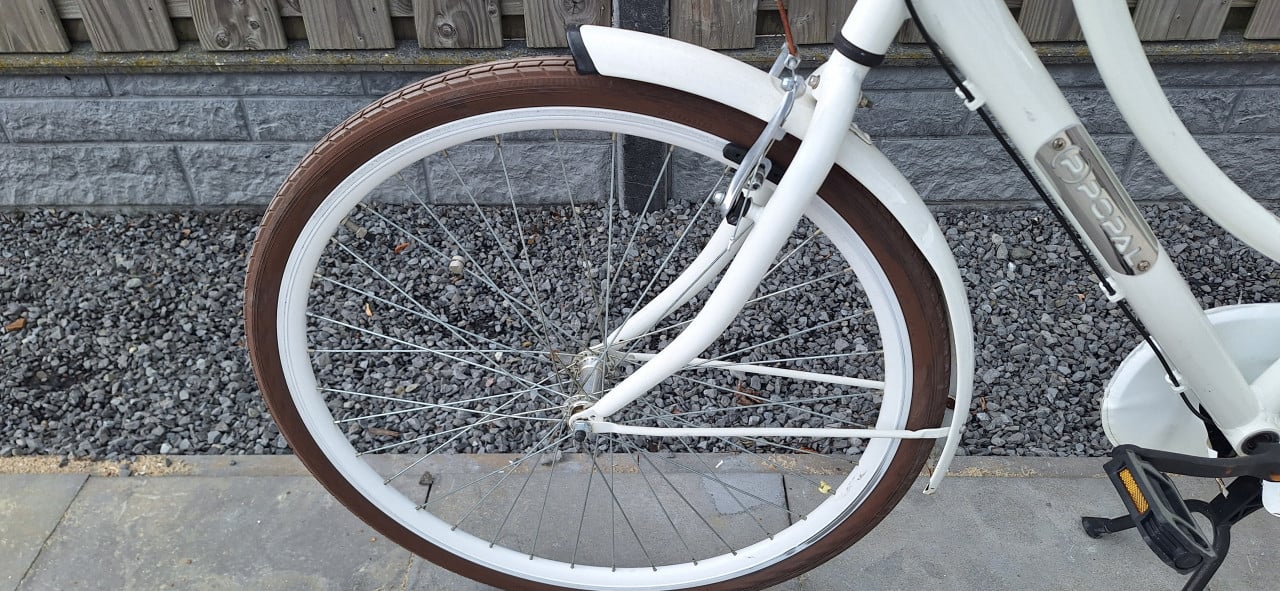 Leuke witte opoe fiets
