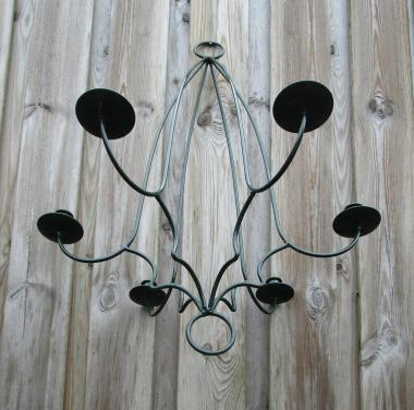 Mooie donker groene Kroonluchter voor kaarsen.