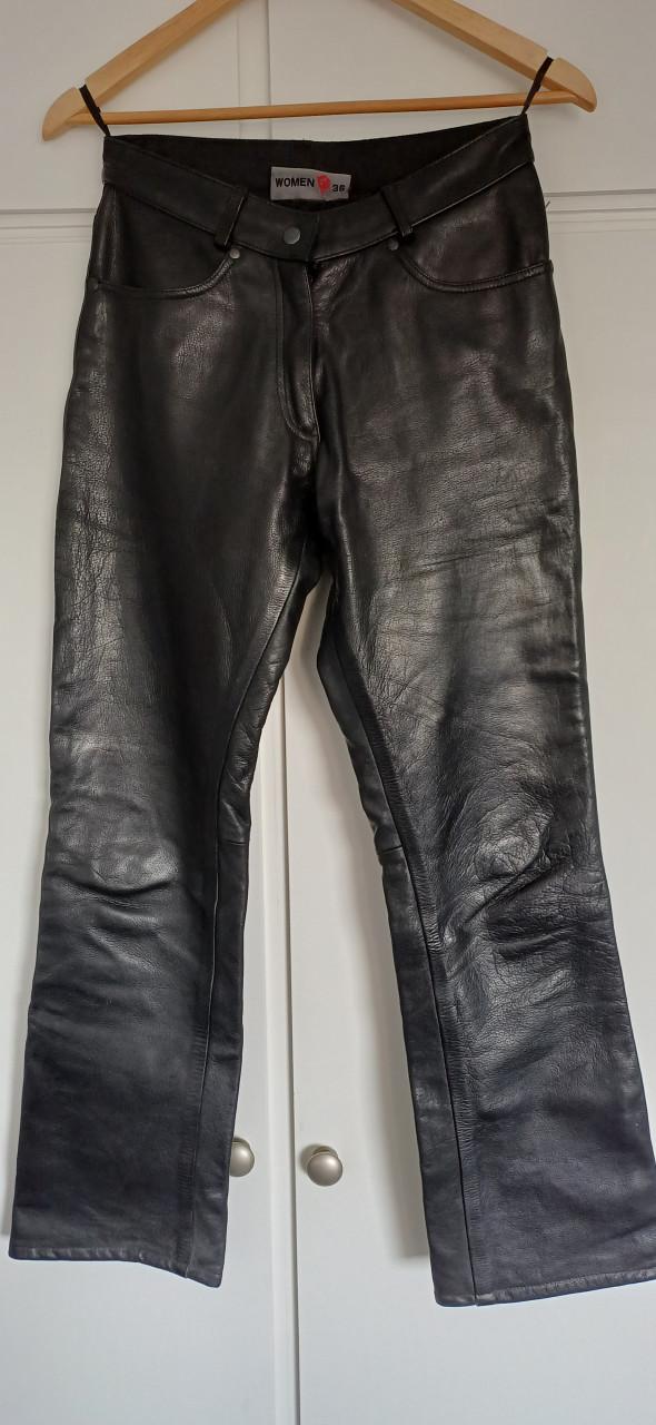 Leren motorbroek