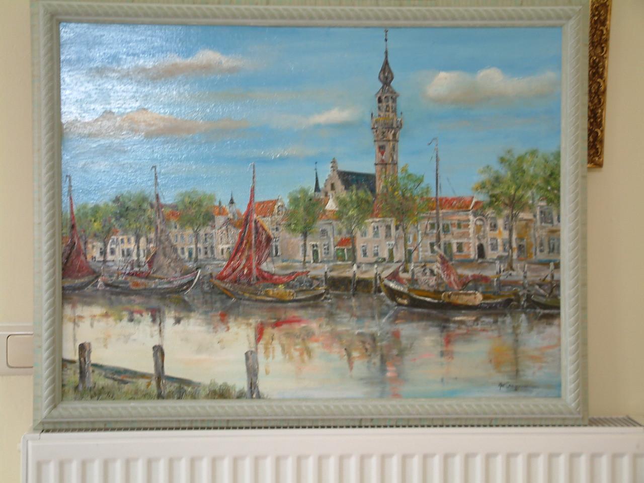 Voor de vaste kijkers   Arnemuiden stad  haven en vergezicht  ook Veere
