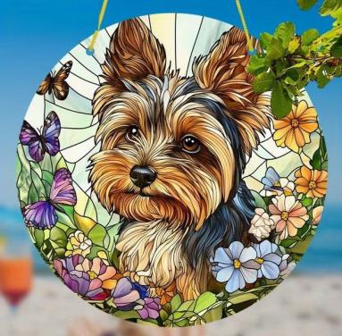 Raamhanger Yorkshire terrier ( extra kleurrijk )