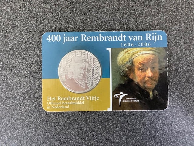 Coincard Het Rembrandt Vijfje 2006 , zilver.