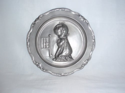 Tin - Wandbord met kindje