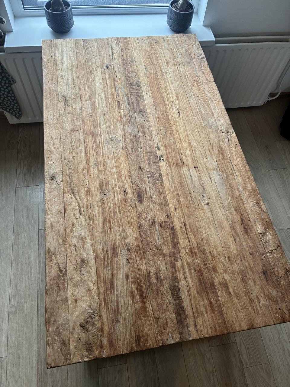 Industriële Teakhouten Eettafel 'Romaro' 160x90 van Pronto Wonen