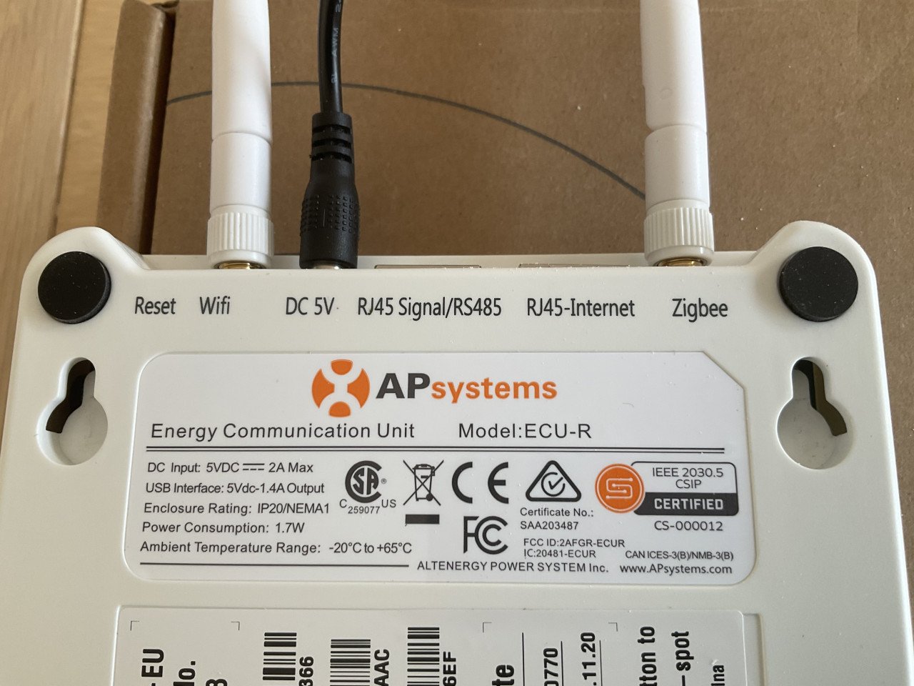 Ecu-r voor APsystems, tot 250 panelen te monitoren