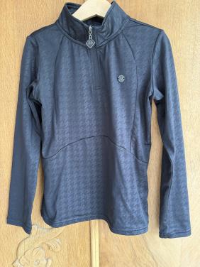 Trainingsshirt QHP zwart piqué 128