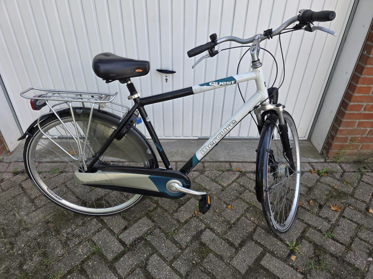 Heren fiets kleur zwart/wit