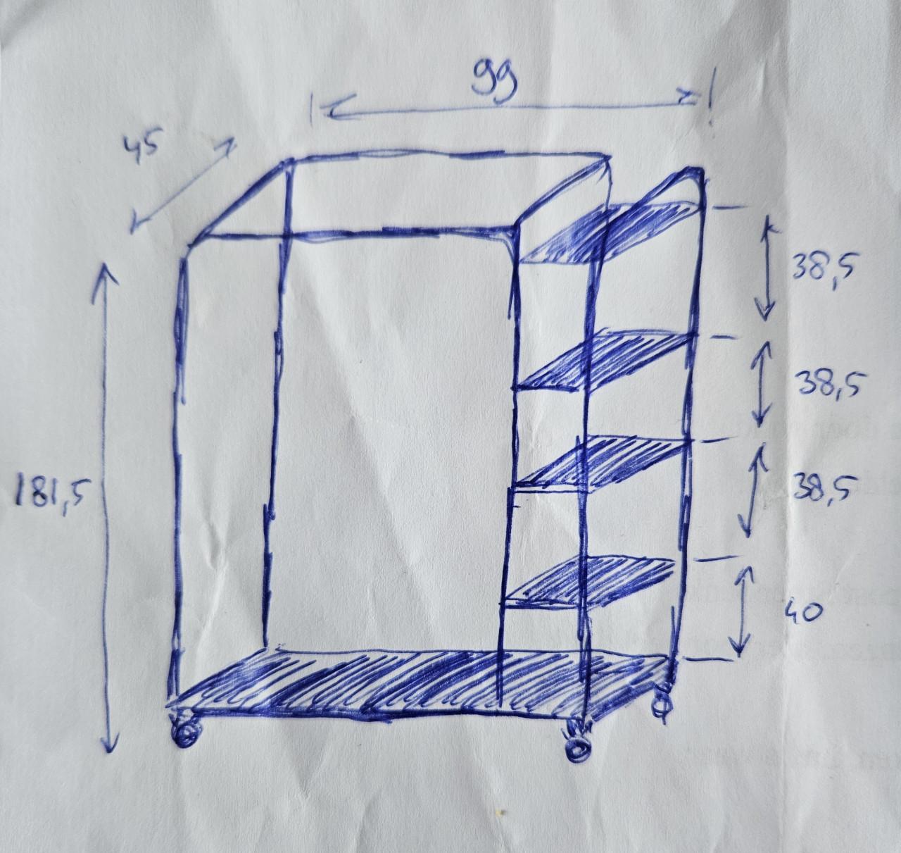 Robuust verrijdbaar kledingrek/kapstok