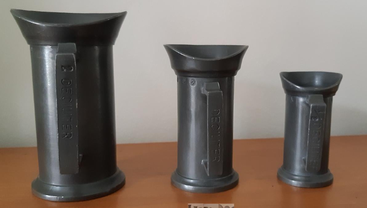 3 tinnen maatkannetjes