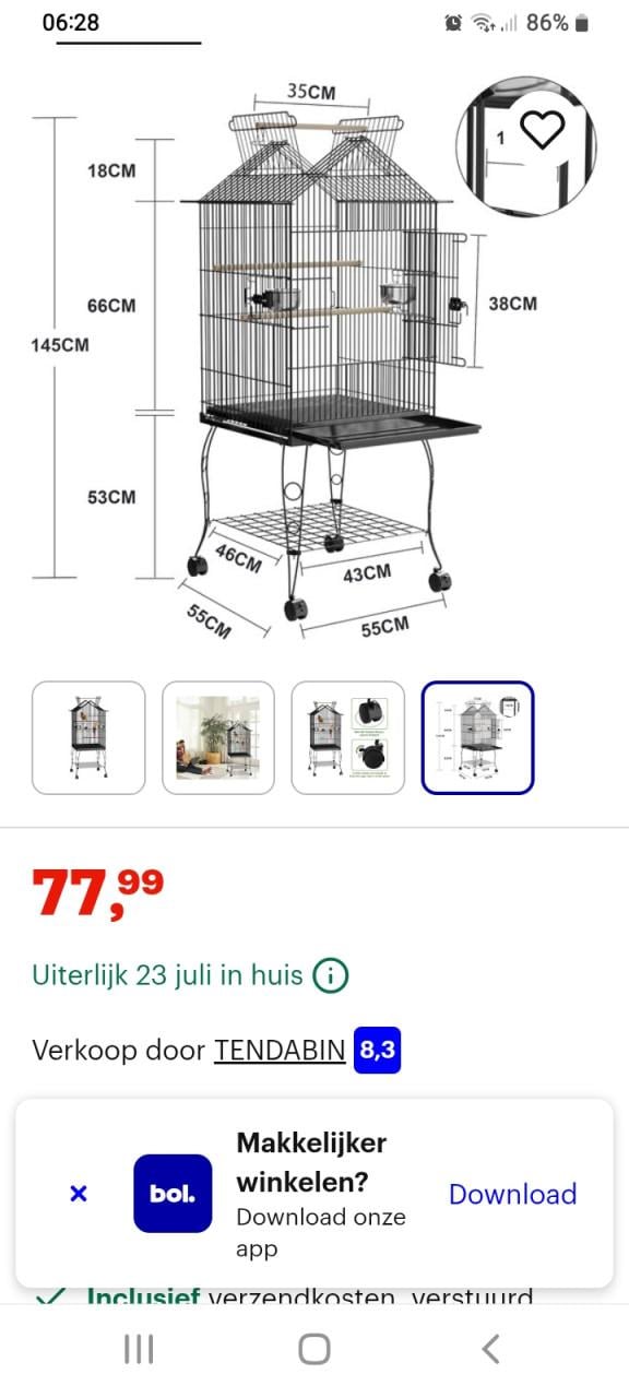 Vogelkooi op wieltjes