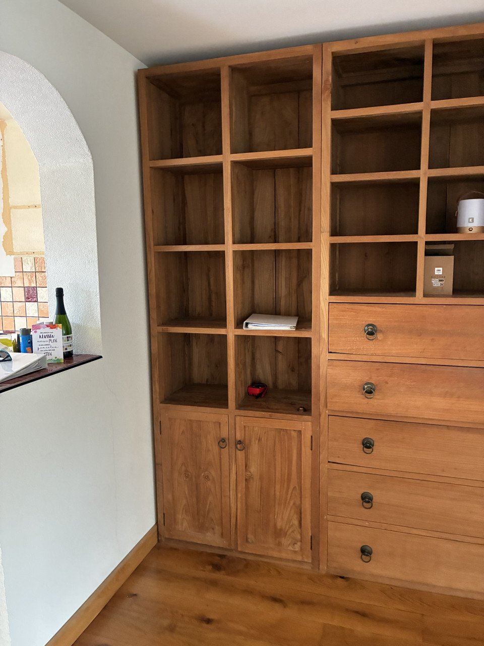 Uniek Teak houten kast driedelig