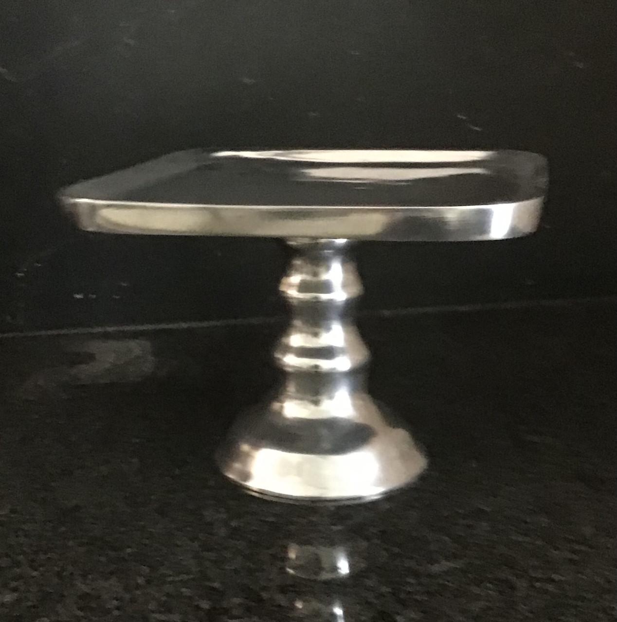 Serveerplateau zilverkleurig.