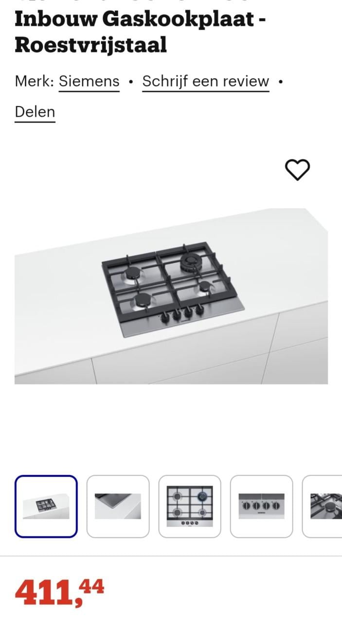 Inbouw Gaskookplaat Siemens EC6A5HB99D