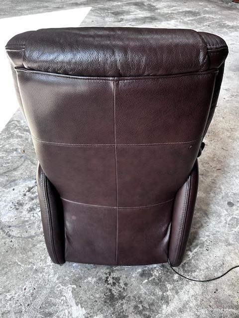 Leren elektrische relaxfauteuil – bruin – met afstandsbediening