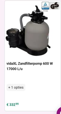 Zandfilterpomp 600W 17000L