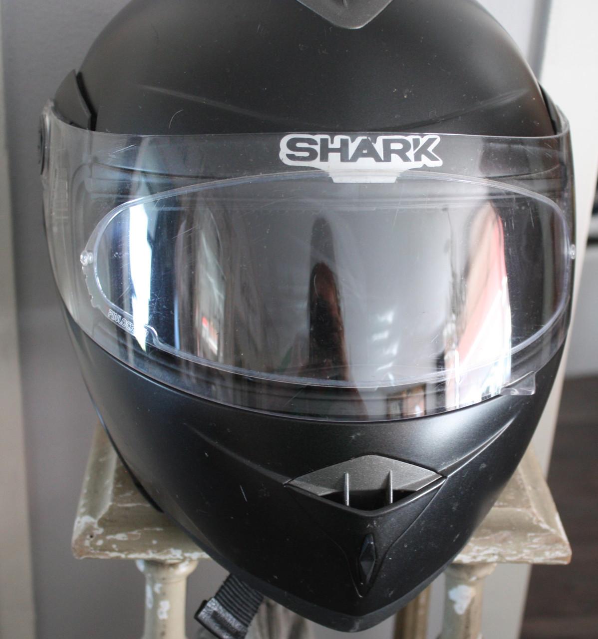 Shark motorhelm zwart met dag- en nacht-vizier