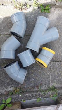Diverse PVC bochtstukken 125mm manchet (6 stuks)