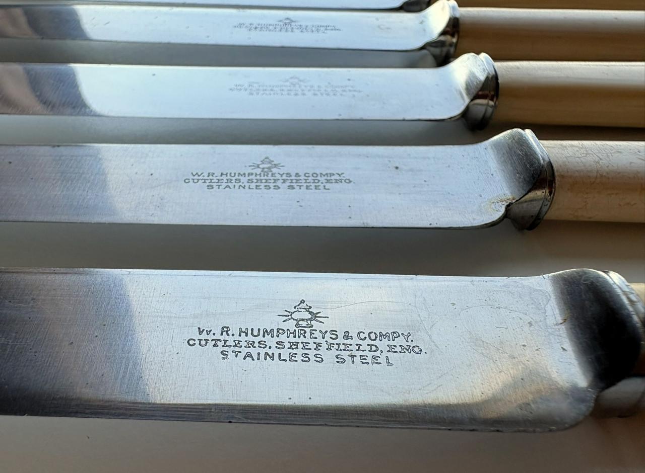 12 antieke messen en vorken - epns - verzilverd