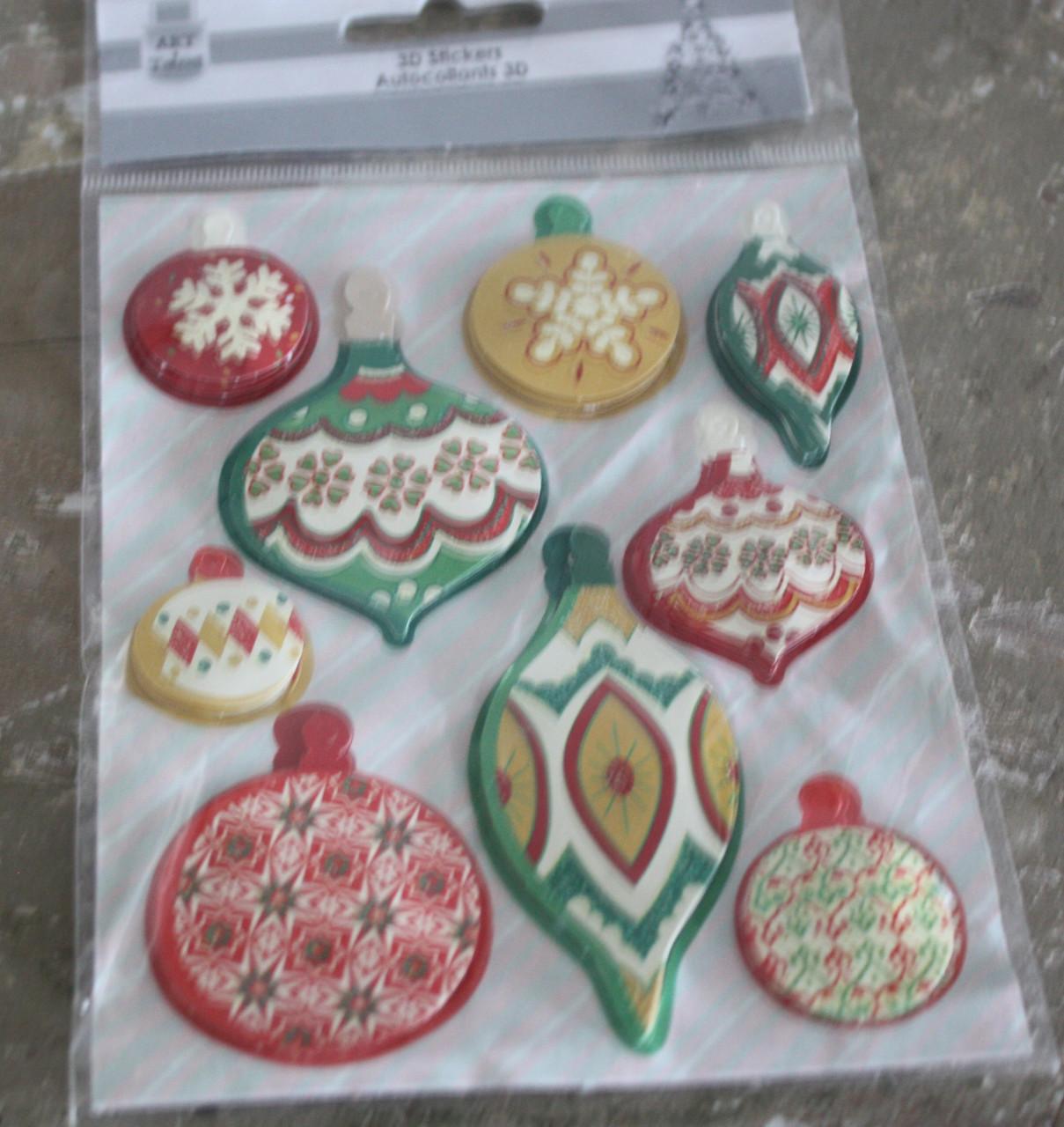 3D stickers kerstballen