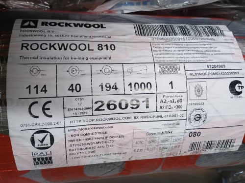 Rockwool 810 buis isolatie voor rioolbuis 110