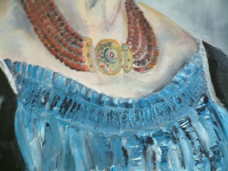 Zeeuwse  de echte boerin  geschilderd in olie verf op doek 60 x80 cm