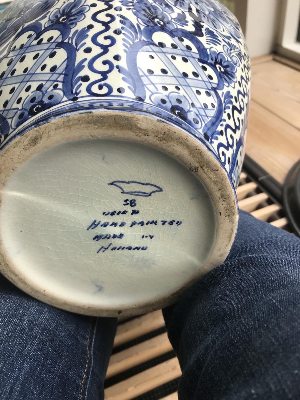 Grote Delftsblauwe vaas