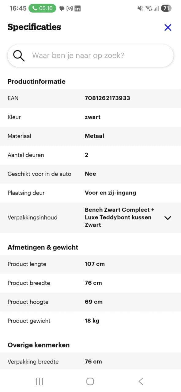 Hondenbench GERESERVEERD