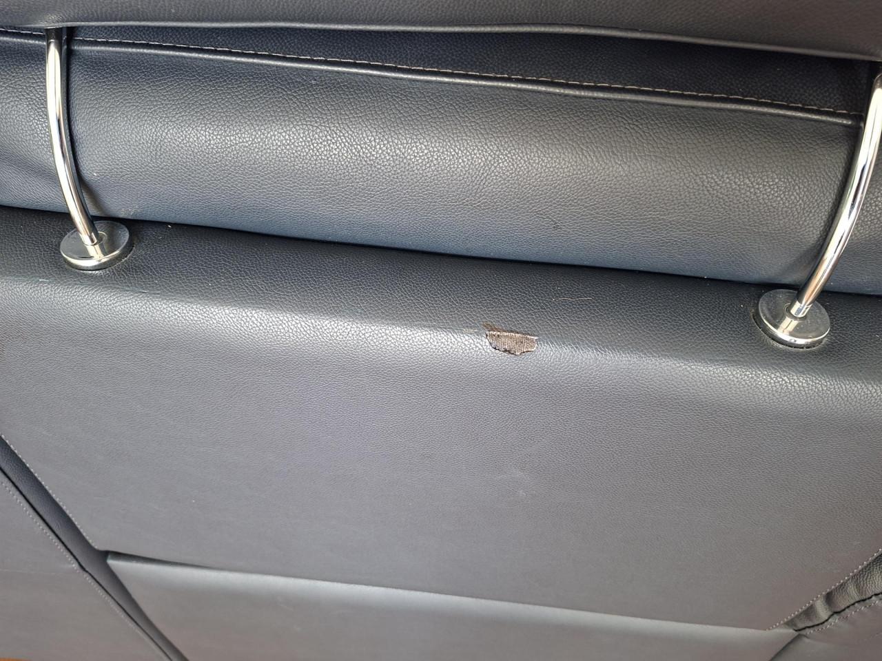 Bank donkerblauw leer