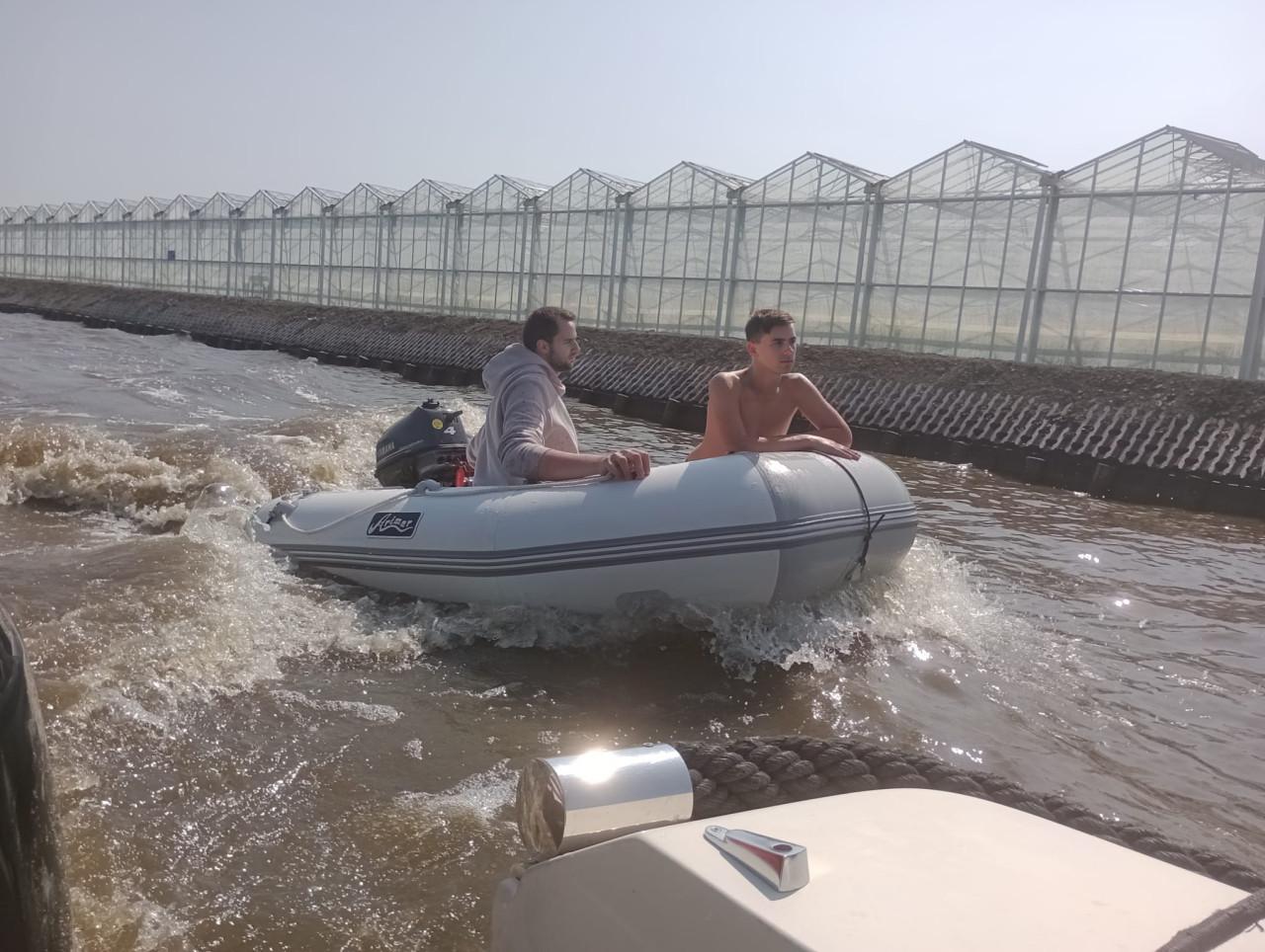 Opblaas-/opvouwbare rubberboot +/- 210cm met Yamaha 4 pk