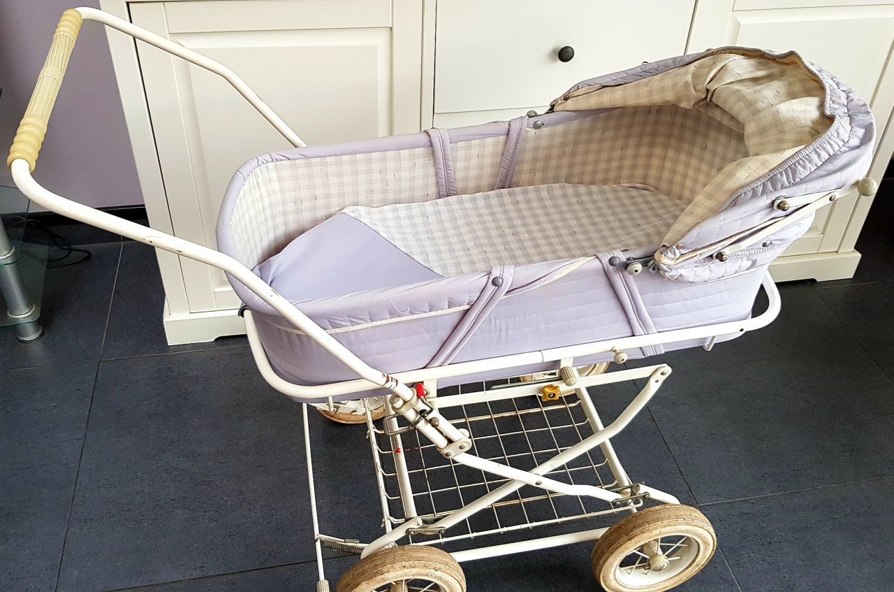 Vintage combi kinderwagen/wandelwagen met toebehoren, merk Koelstra