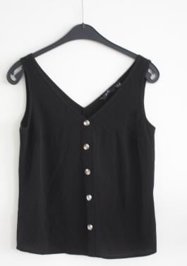 Zwarte top met sierknopen maat xs