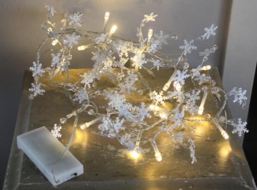 Lichtsnoer met met sneeuw vlokjes