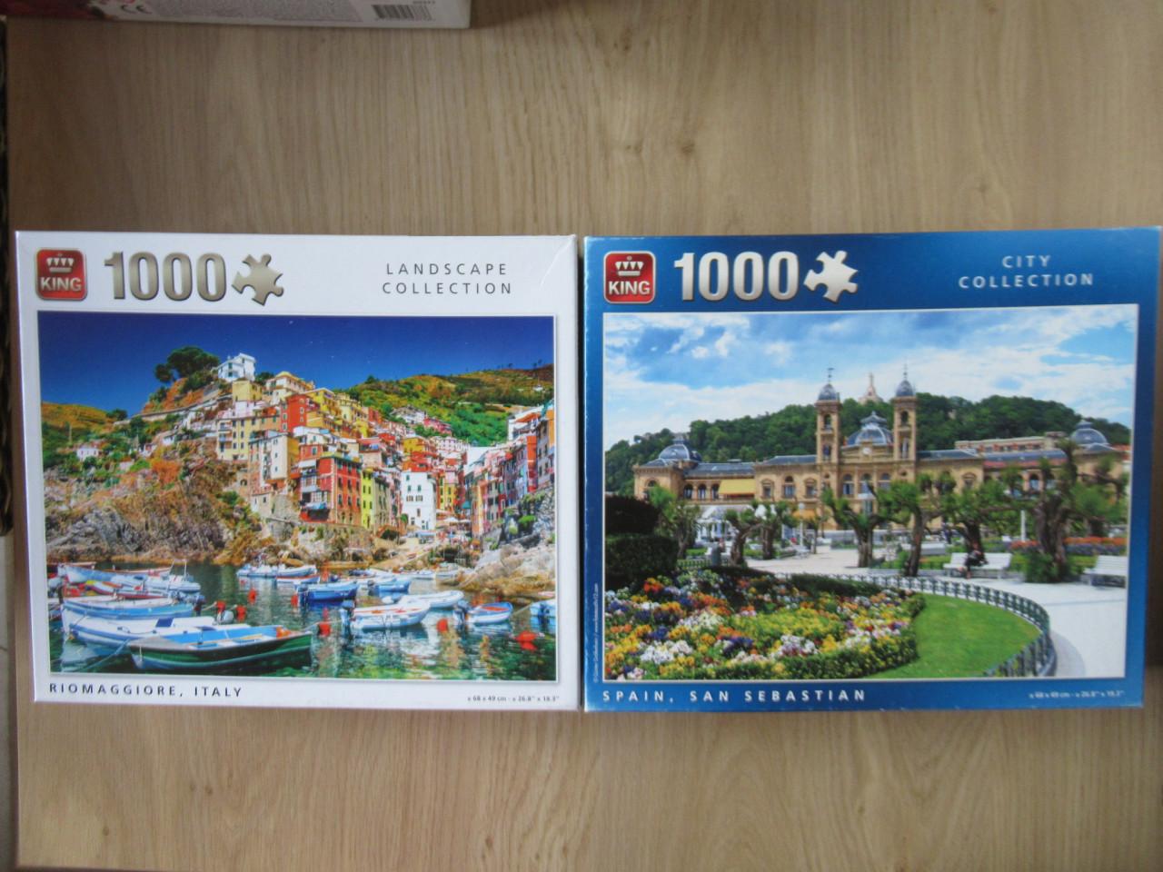 2 mooie volledige King puzzels van 1000 stukjes, zo goed als nieuw.