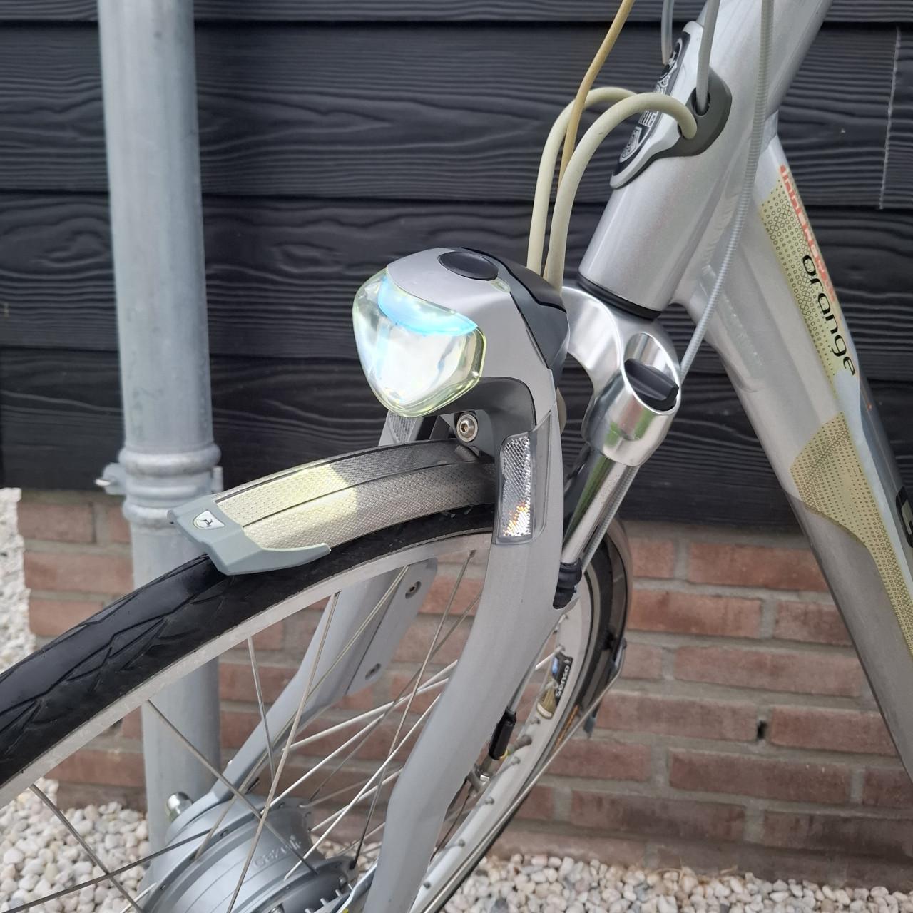 Gazelle orange elektrische dames fiets (met grap)