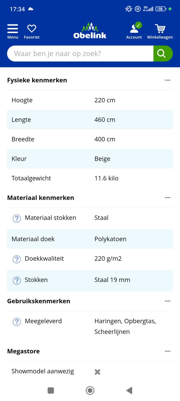 Obelink Soleil Plus Window TC tentluifel met zijwanden