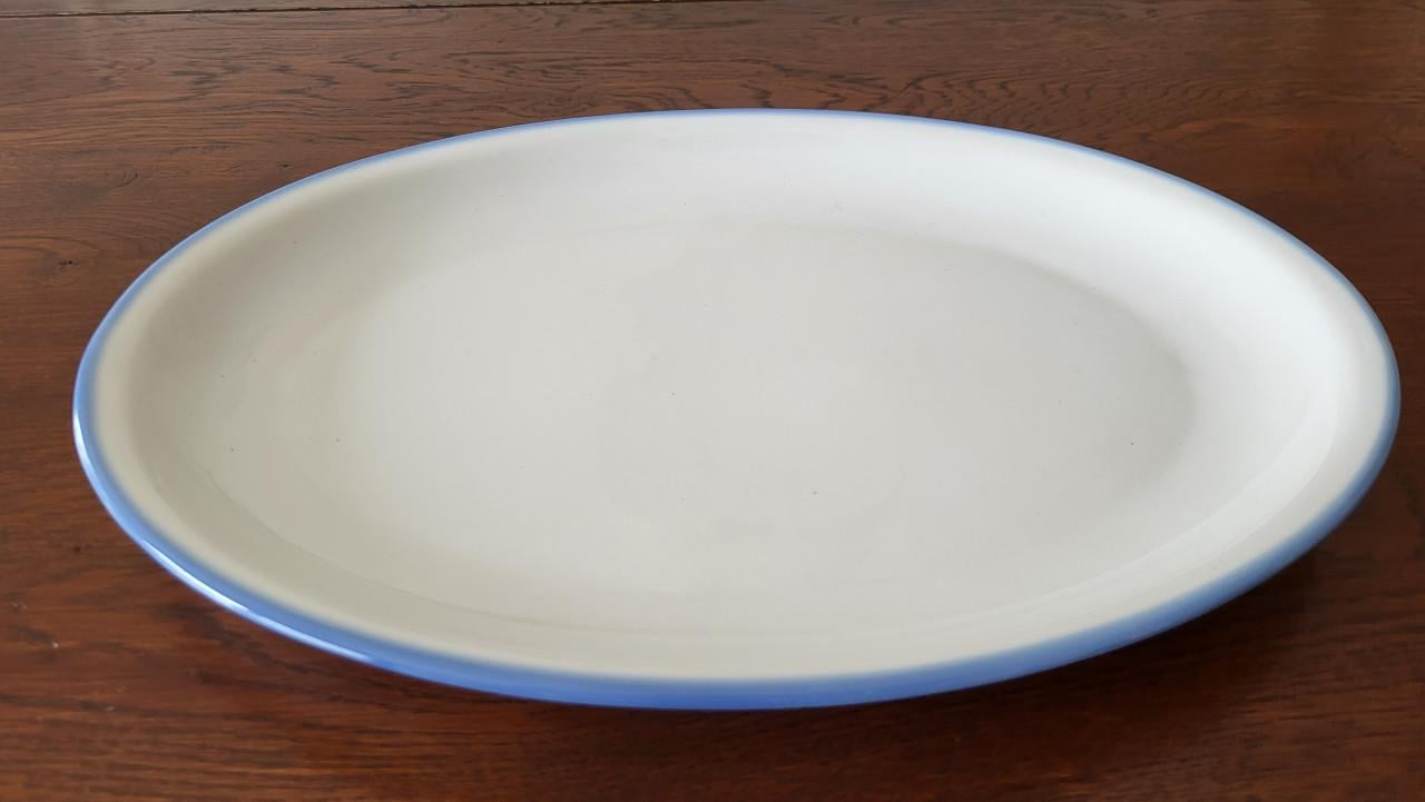 Pools aardewerk (Pruszkow) schaal ovaal 33,5 x 23,5 cm