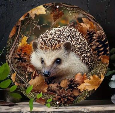 Wanddecoratie egel ( metaal )