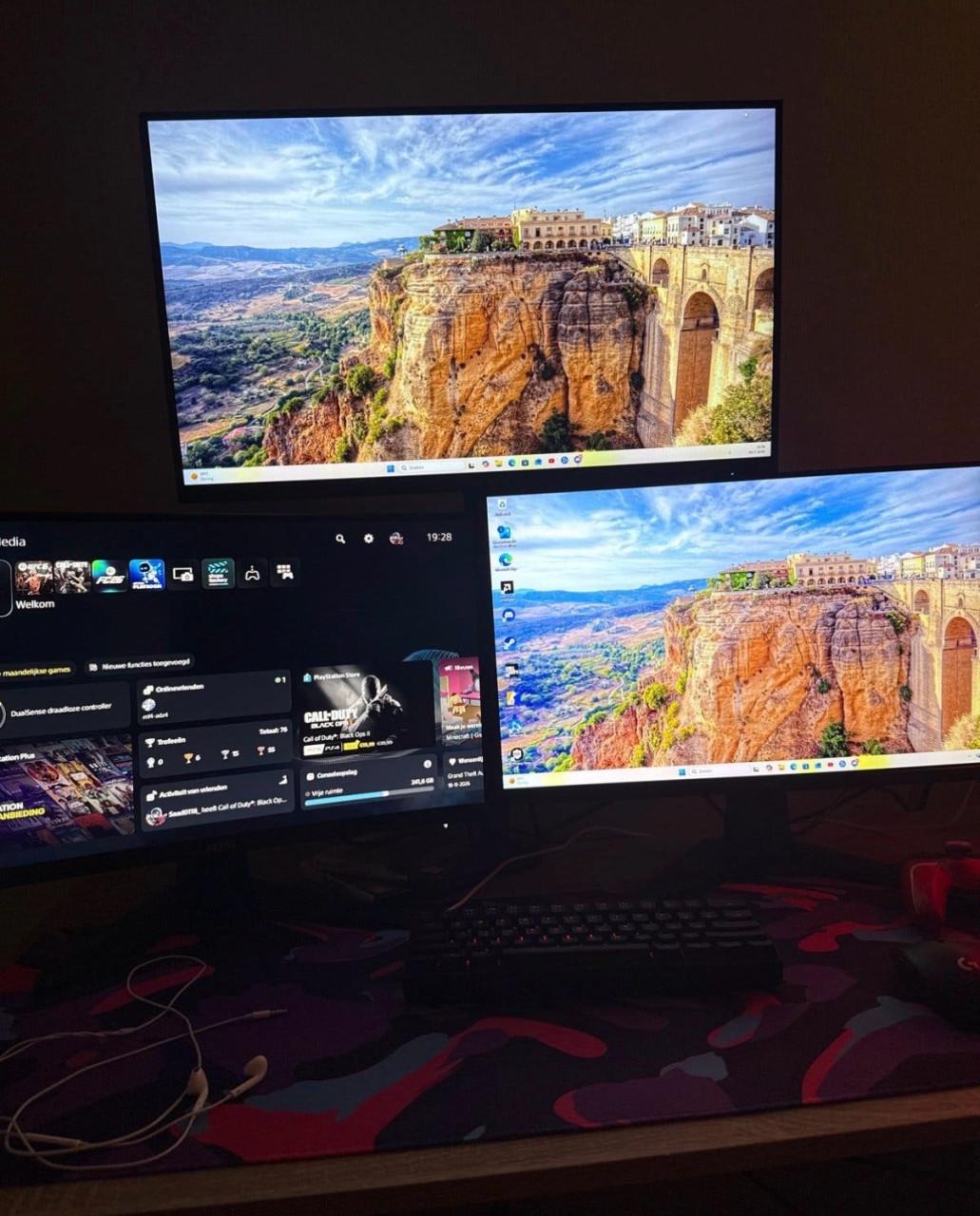 Complete Gaming Setup: PC, 2x MSI Monitoren (300Hz & 180Hz)