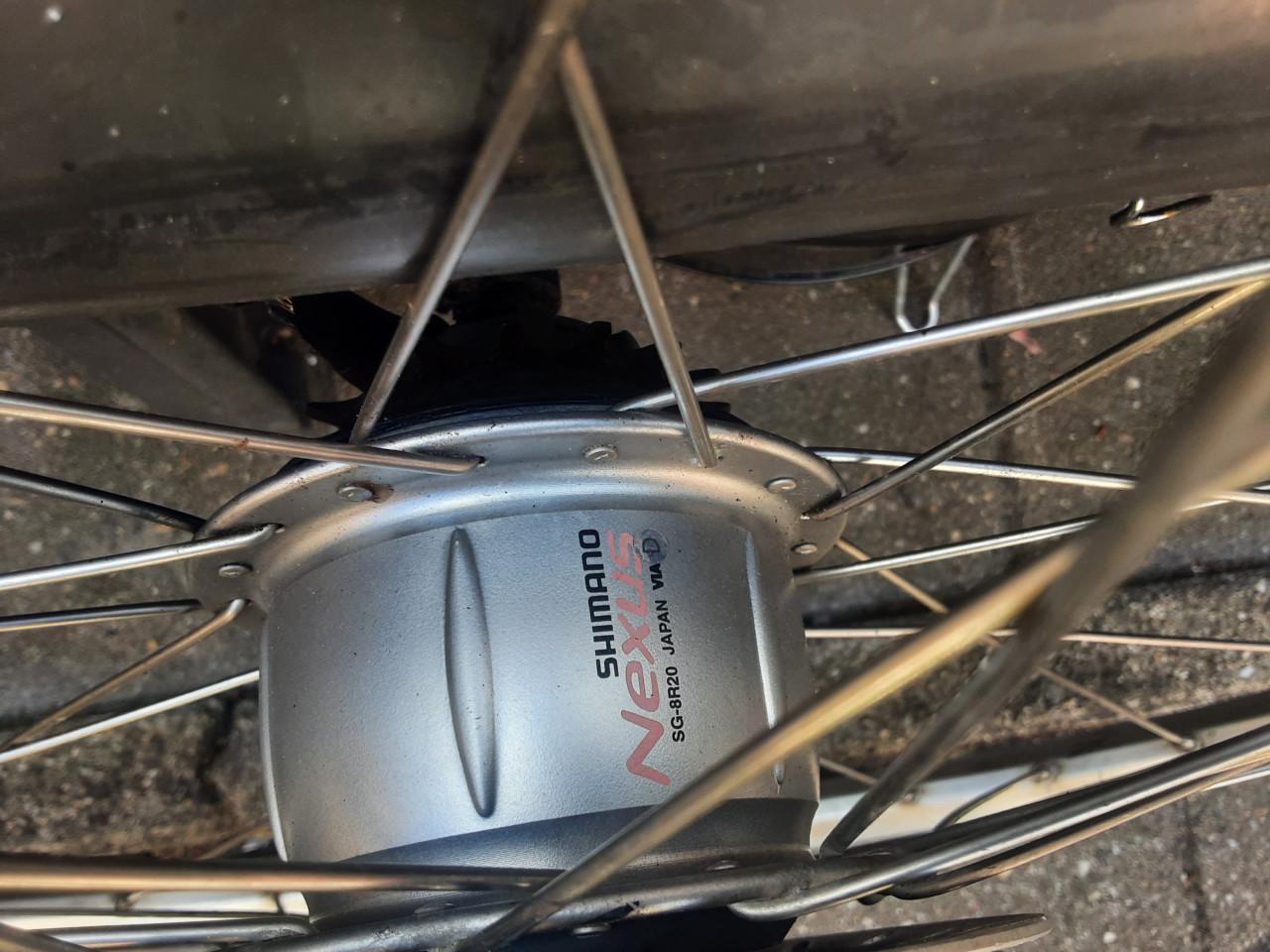 Set 28 inch shimano wielen, 8 speed,rollerbrake rem