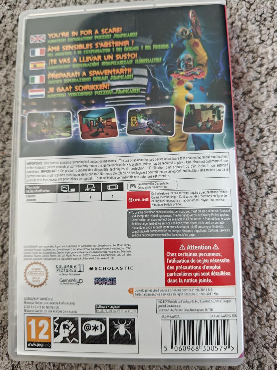 Nintendo Switch spel goosebumps