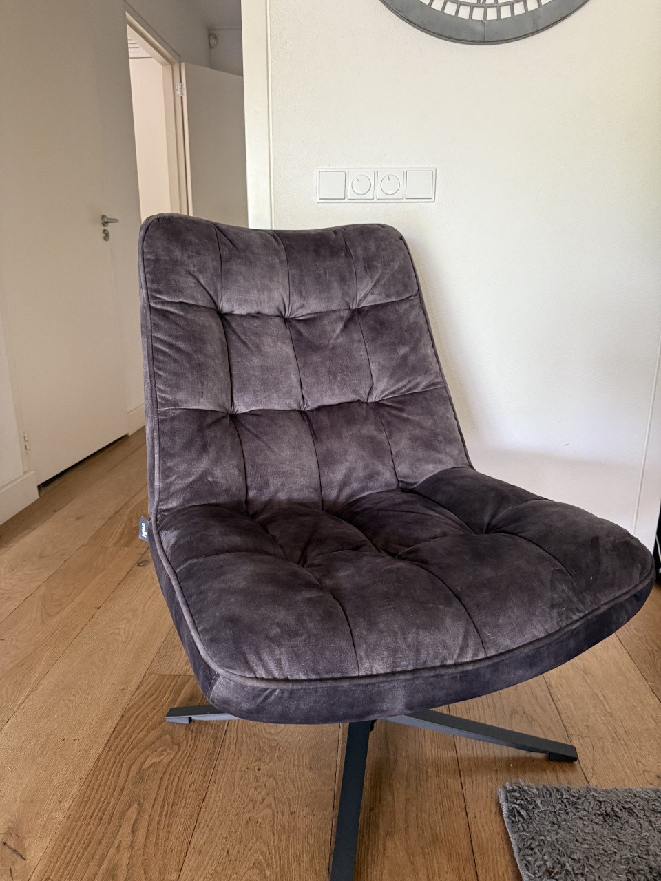 WOOOD fauteuil antraciet draaistoel