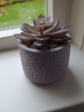 Kunstplantje in stenen potje
