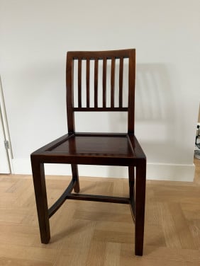 6 stevige massief teakhouten eetkamerstoelen