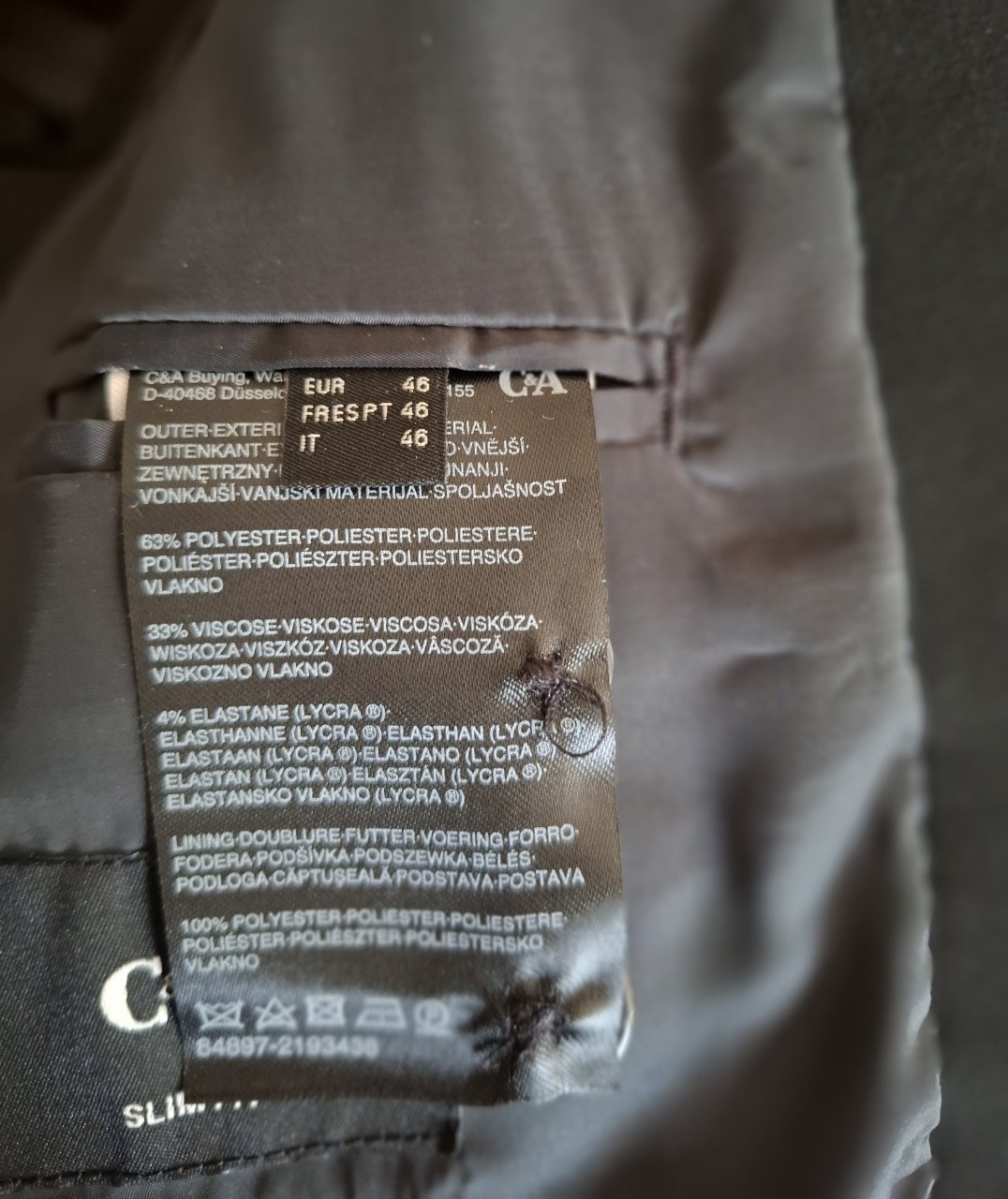 Colbert zwart C&A pakmaat 46