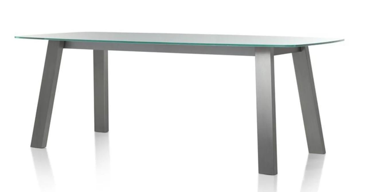 Eetkamertafel glas/rvs