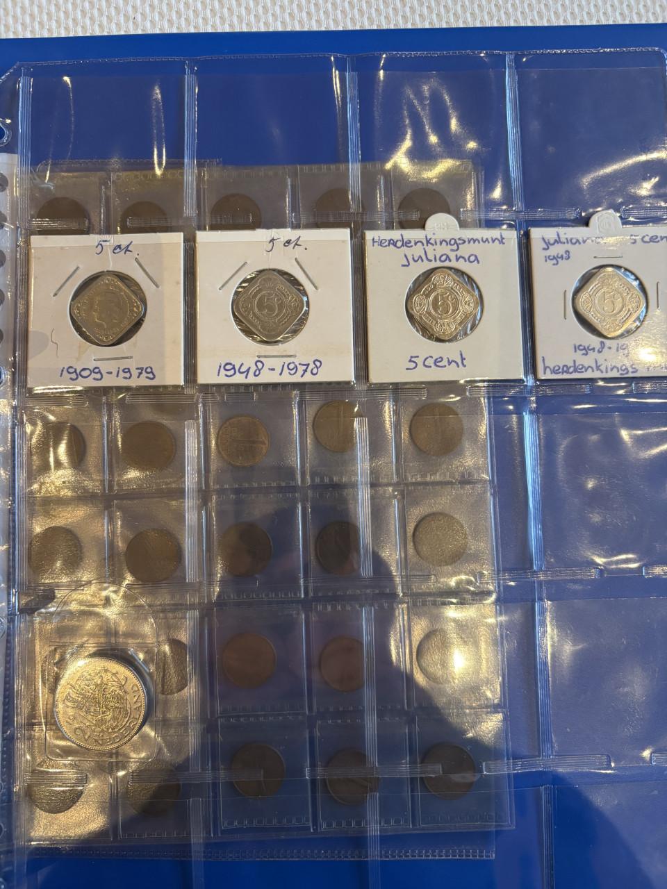 Map Nederlandse munten Juliana 1948 tot 1980 inclusief zilver compleet
