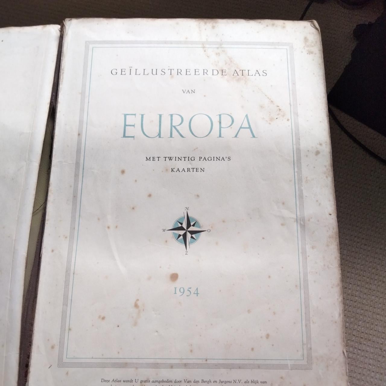 Oude geïllustreerde atlas Europa.