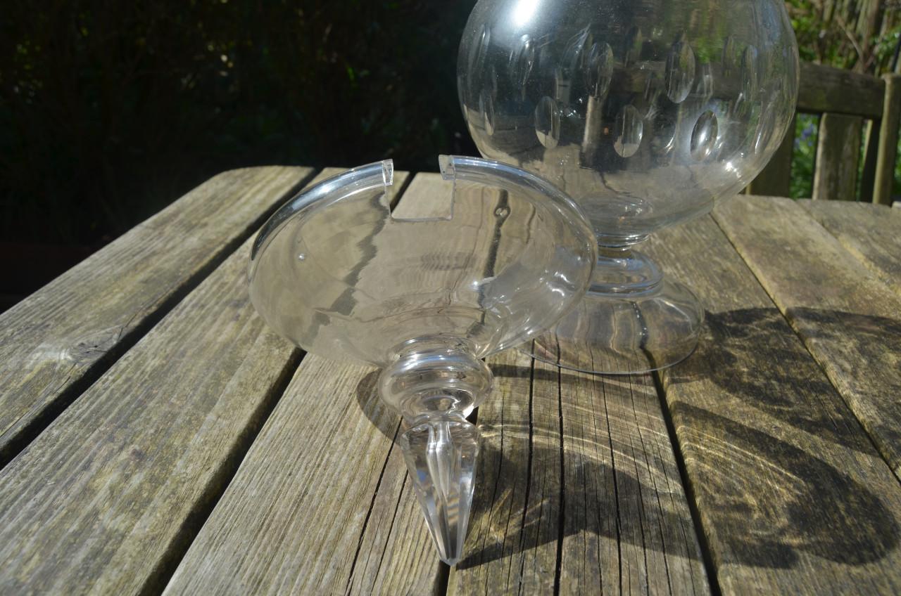 Fraaie glazen punchbowl bak / pot / bowl