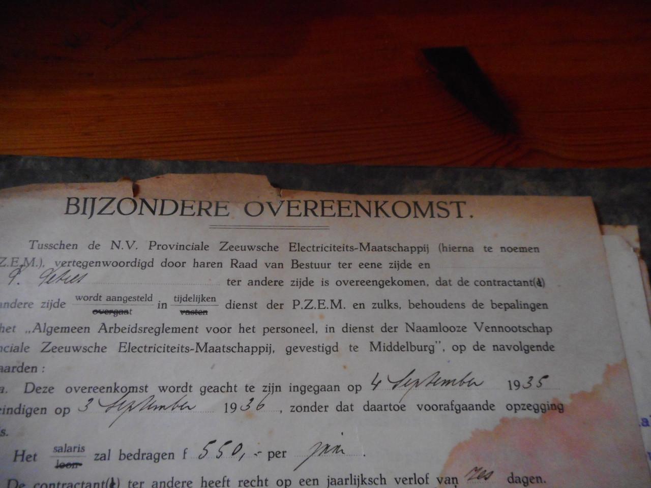 Oude document PEZM en uit zeeland jaren 30 t/m 1973