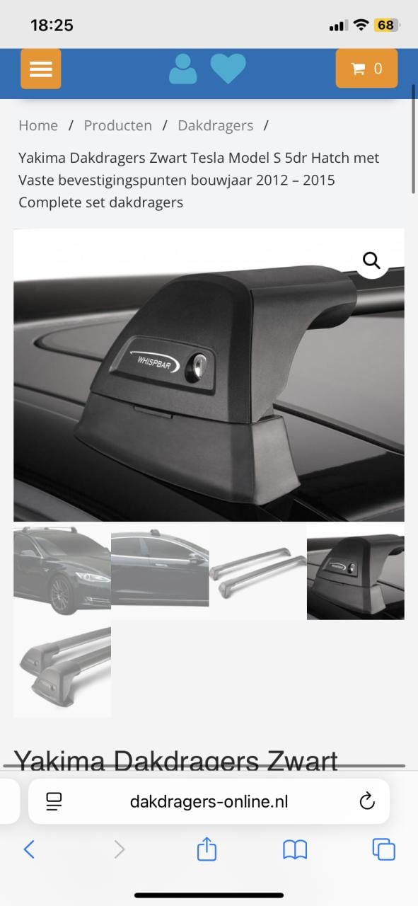 Tesla model S dakdragers en fietsen drager